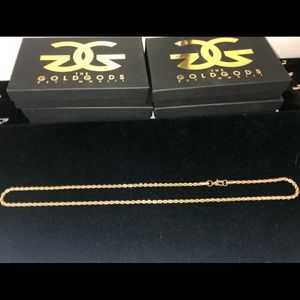 22 in. Gold Rope Chain Stainless Steel